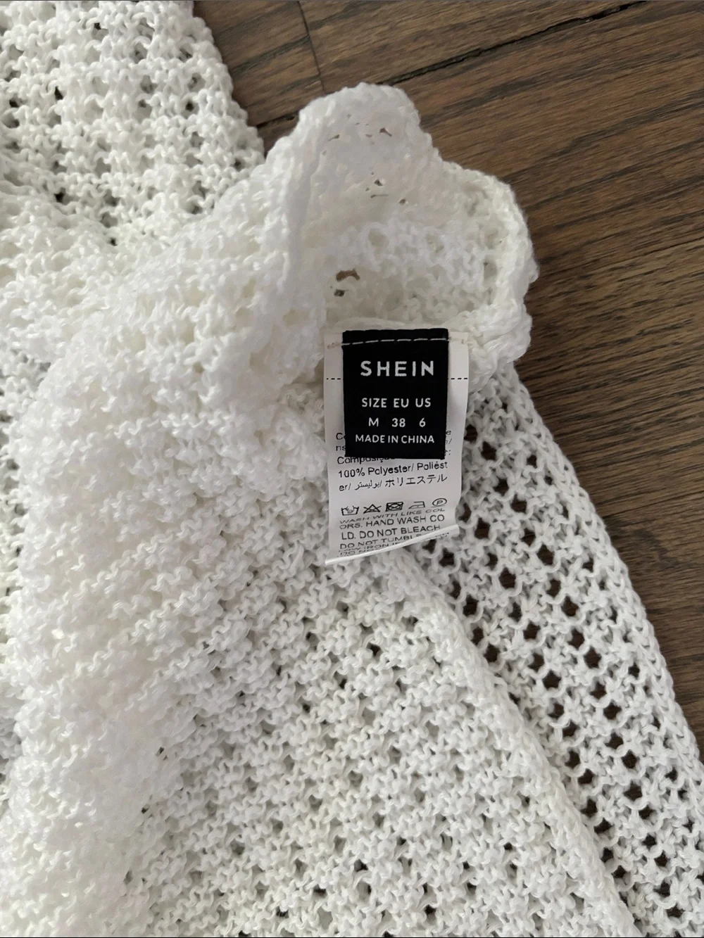 SHEIN White Crochet Halter Swim Coverup